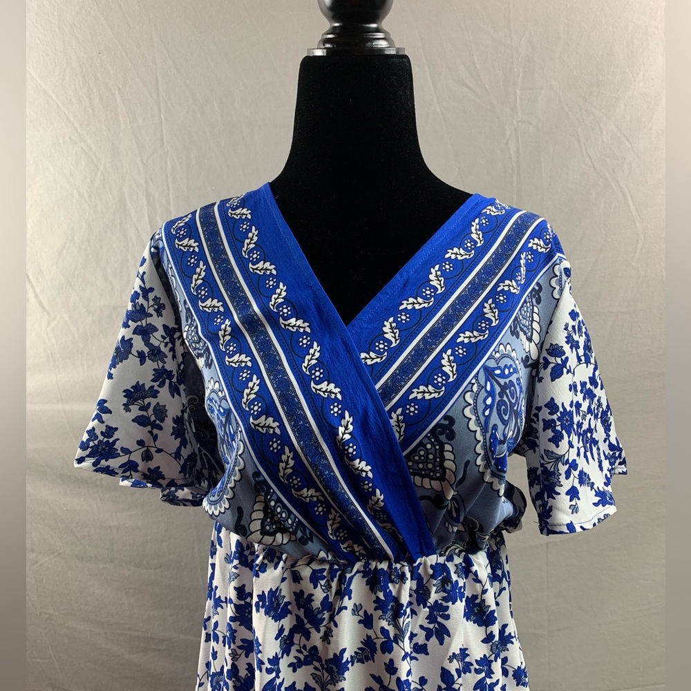Boho Floral Print Ruffle Hem Dress - Picture 7 of 9
